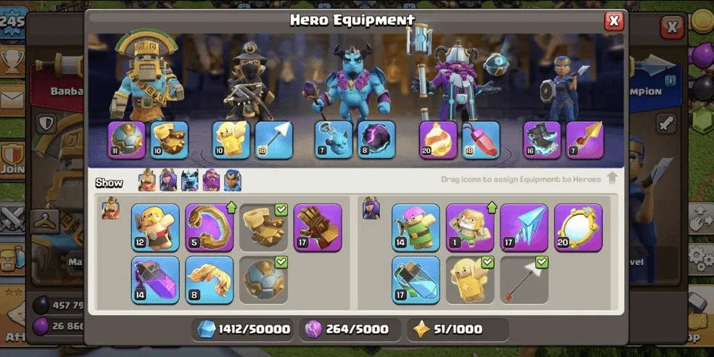 COC541 TH17 4HERO MAXED TROOPS ALLMAXED VERY STRONG DEFENSE 4069 TROPHIES (G)